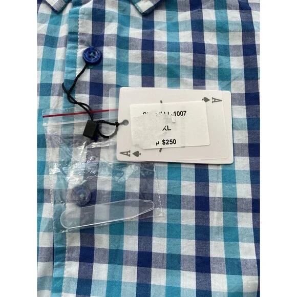 Lucky Luciano Button Up Shirt Mens XL Checkered Long Sleeve New With Tag